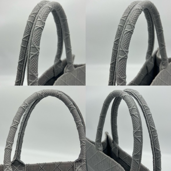 Authentic NEW Dior Embroidered Cannage canvas grey medium book tote - Picture 12 of 16